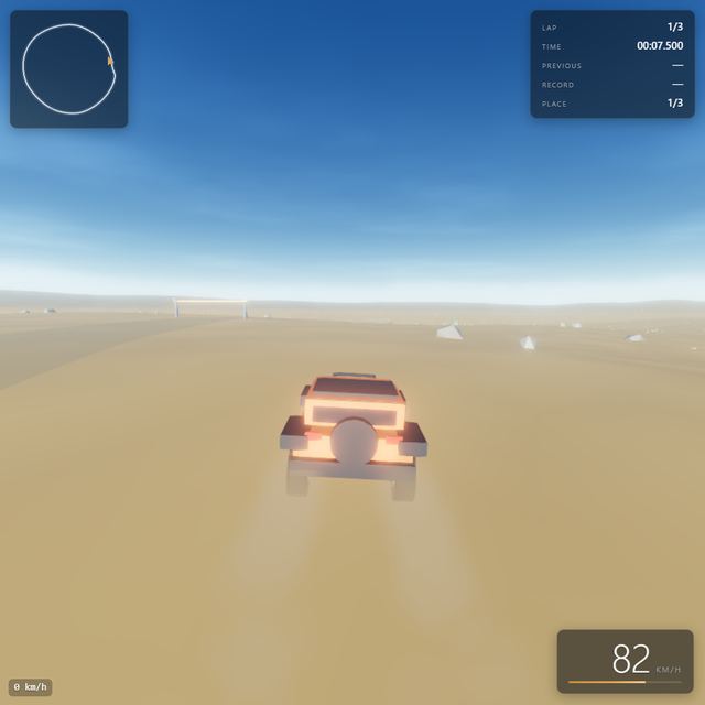 A frame from the jeep race written by Model not recorded