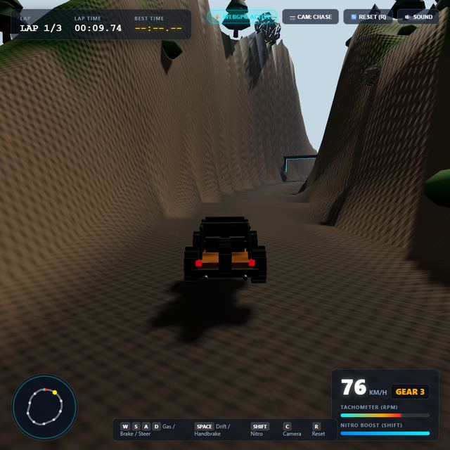A frame from the jeep race written by Gemini 3.8 Flash