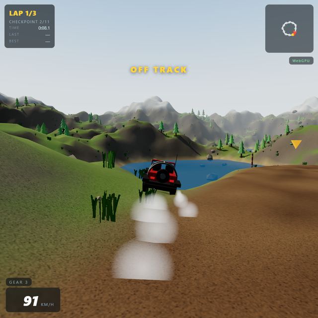 A frame from the jeep race written by GLM-5.3