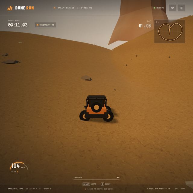 A frame from the jeep race written by GPT-6 Luna