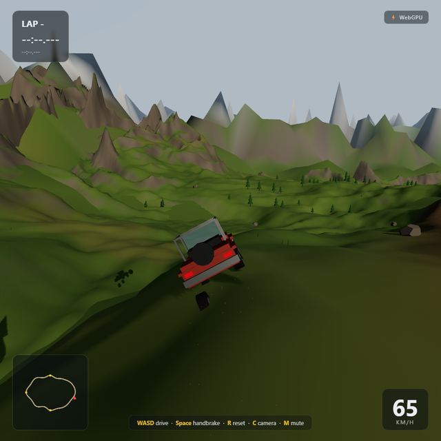 A frame from the jeep race written by Omen Alpha