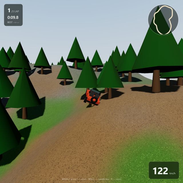 A frame from the jeep race written by Qwen3.8 Max 0902